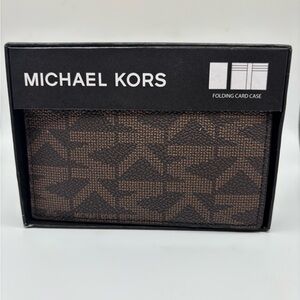 Michael Kors Geometric Brown Card Holder jet set men’s